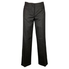 PRADA Size 2 Charcoal Heather Wool Wide Leg Dress Pants