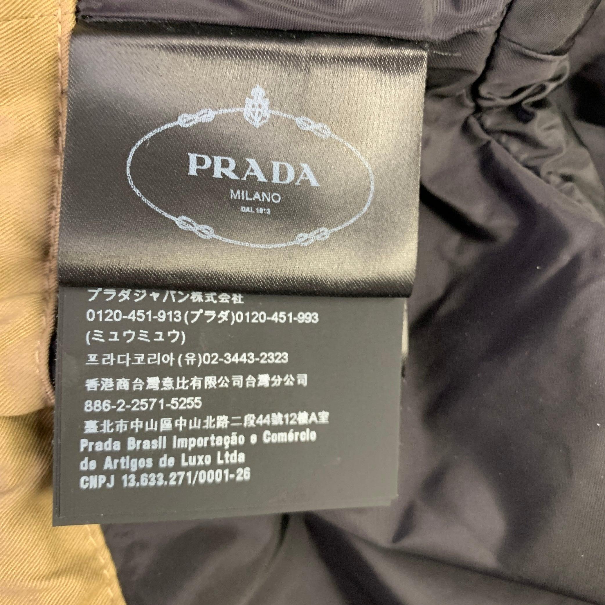 PRADA Size 2 Khaki Orange Cotton Blend Contrast Trim Crop Jacket 6