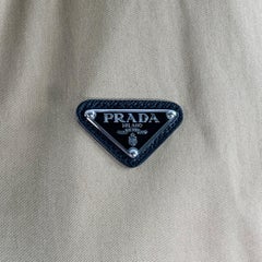 PRADA Size 2 Khaki Orange Cotton Blend Contrast Trim Crop Jacket