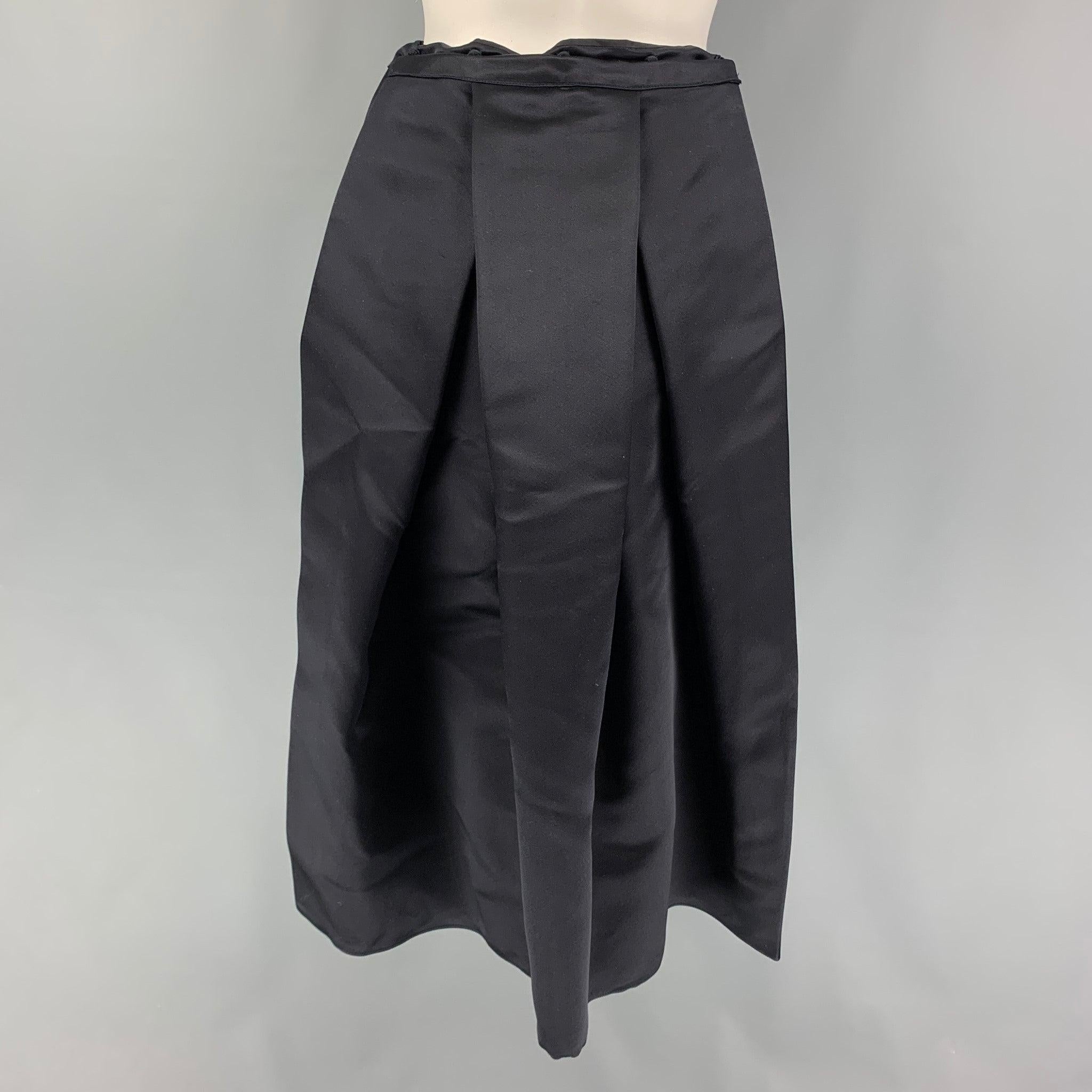PRADA Size 2 Navy Double Satin Silk Mini Skirt In Good Condition For Sale In San Francisco, CA