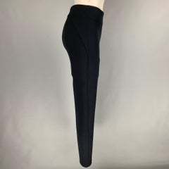 PRADA Size 2 Navy Nylon Blend Narrow Leg Dress Pants