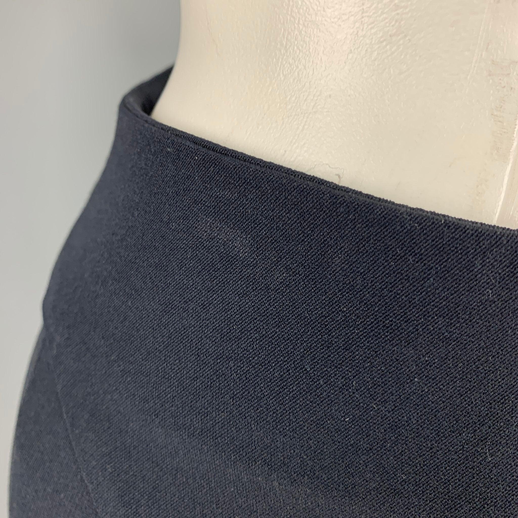 PRADA Size 2 Navy Nylon Blend Narrow Leg Dress Pants For Sale 1