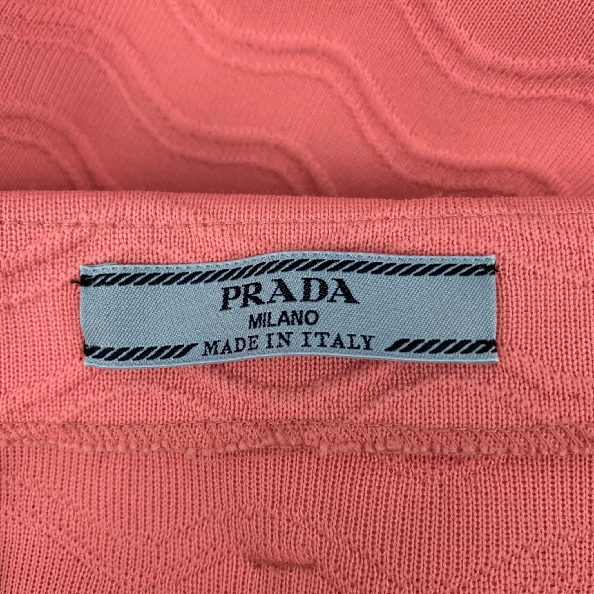 PRADA Size 2 Pink Polyester Blend Jacquard Belted Mini Skirt  1