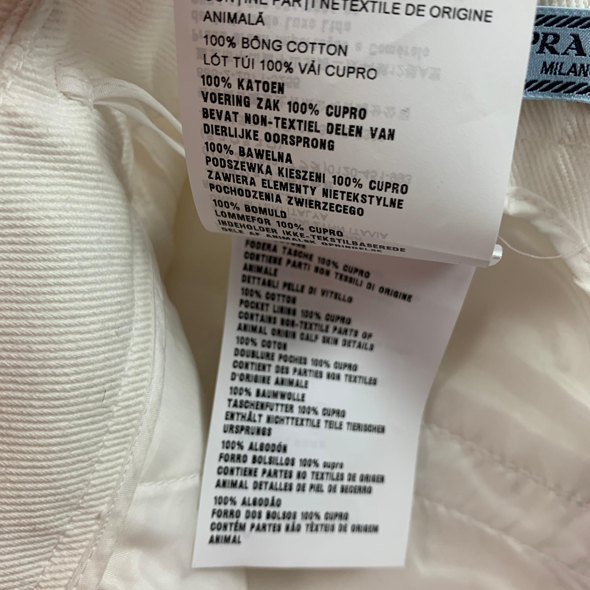 PRADA Size 2 White Cotton Wide Leg Shorts In Good Condition In San Francisco, CA