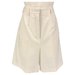 PRADA Size 2 White Cotton Wide Leg Shorts
