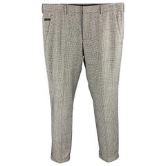 PRADA Size 30 Black 
White Houndstooth Wool Button Fly Casual Pants