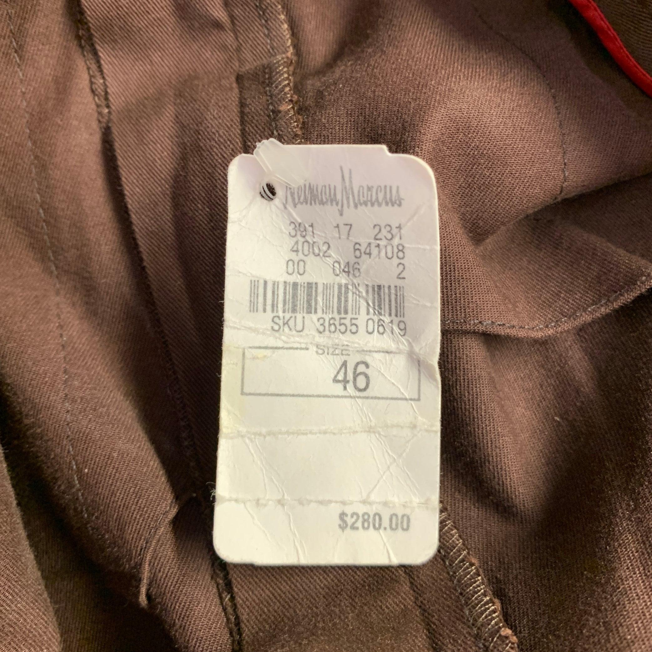 PRADA Taille 30 Pantalon décontracté à devant plat, couleur Brown en vente 1
