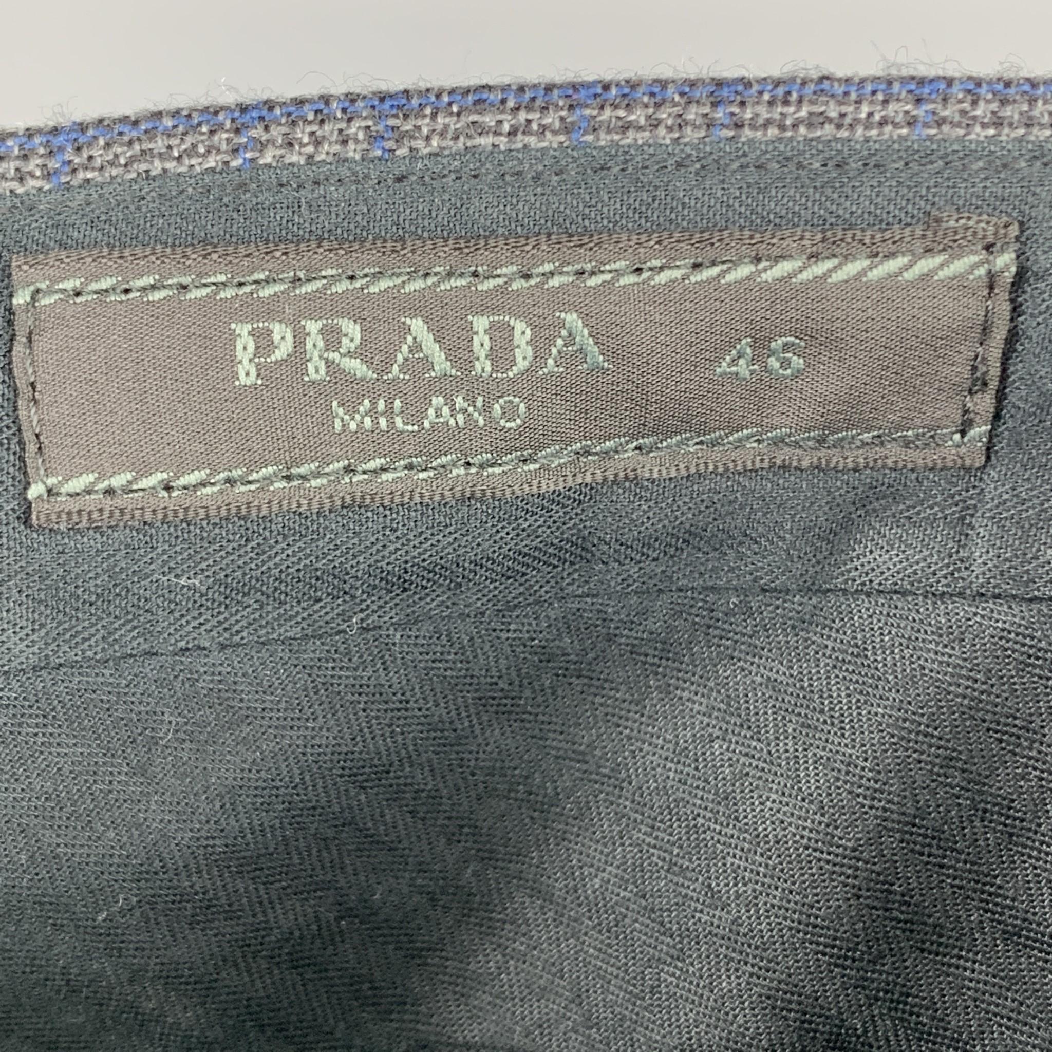 PRADA Size 30 Gray Wool Button Fly Dress Pants 2