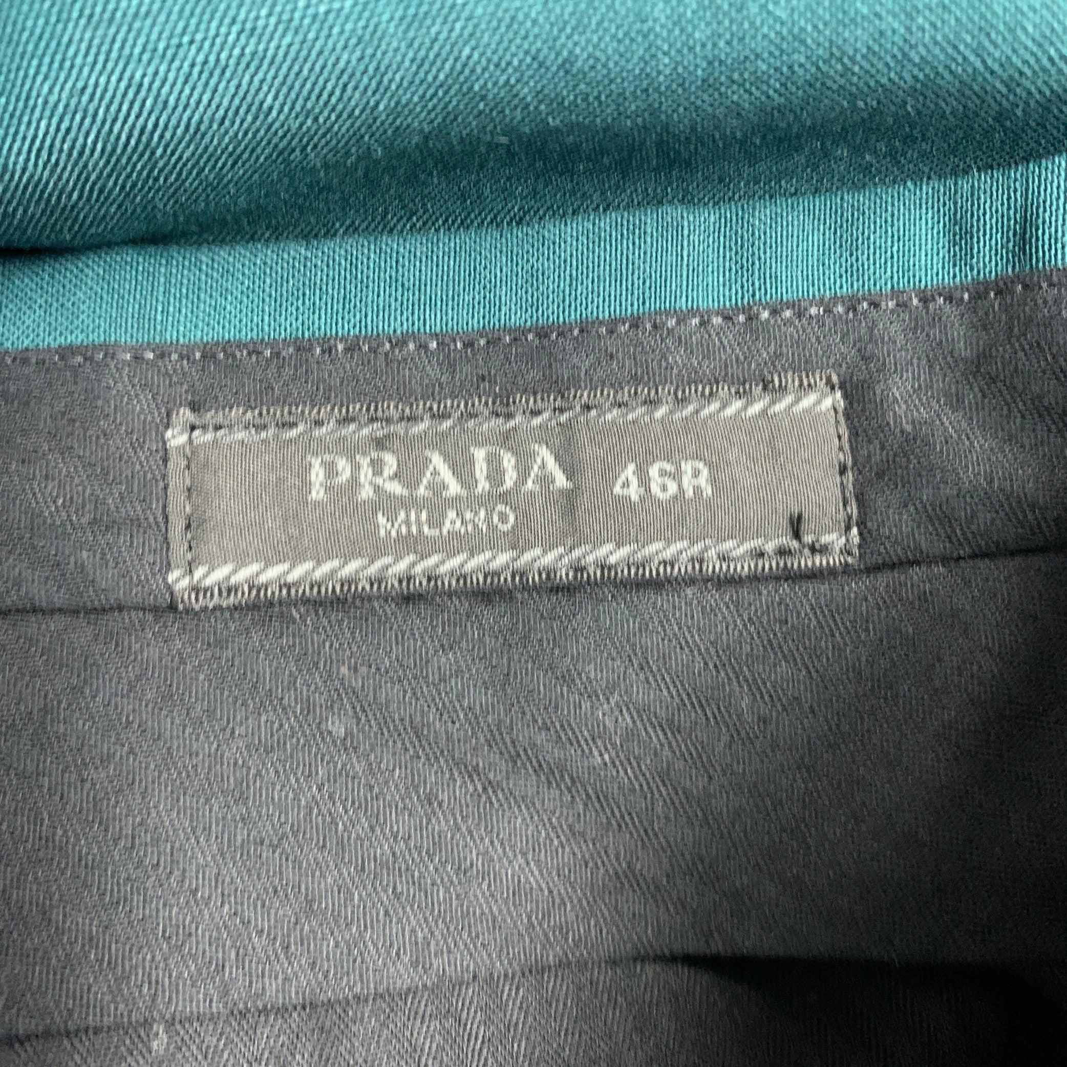 Men's PRADA Size 30 Green Wool Mohair Button Fly Dress Pants