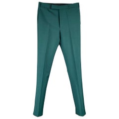 PRADA Size 30 Green Wool Mohair Button Fly Dress Pants