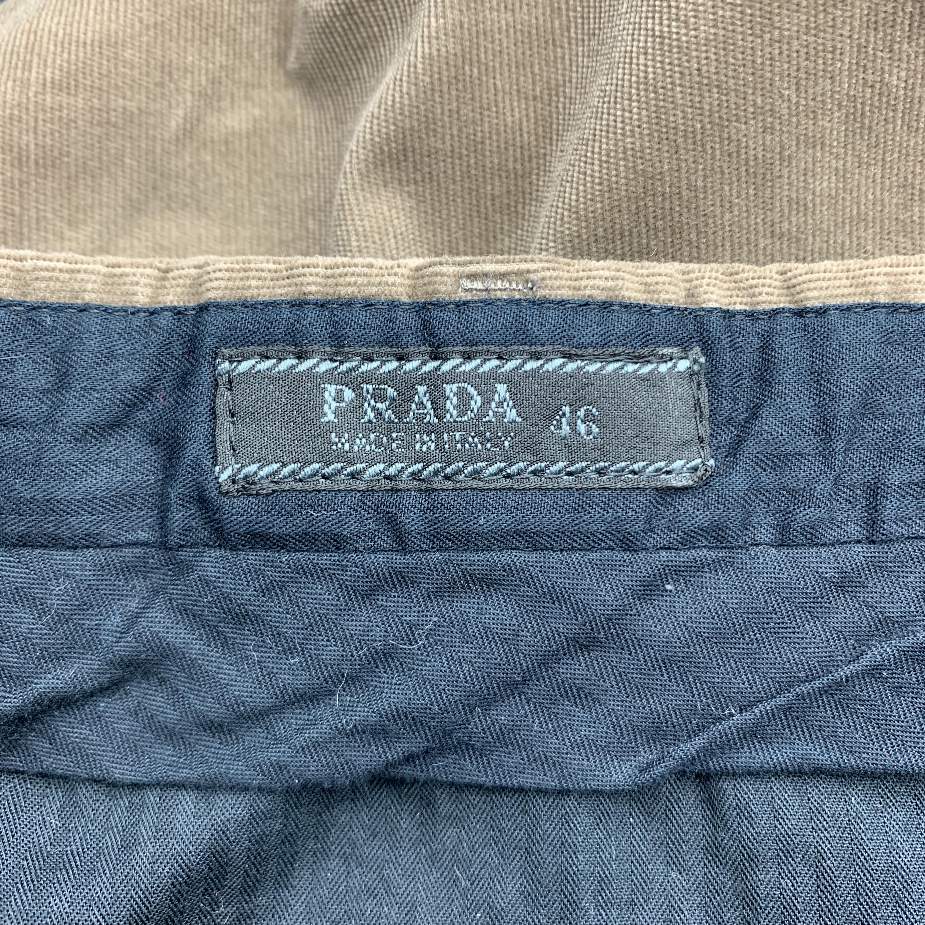 PRADA Size 30 Taupe Corduroy Zip Fly Casual Pants In Good Condition In San Francisco, CA