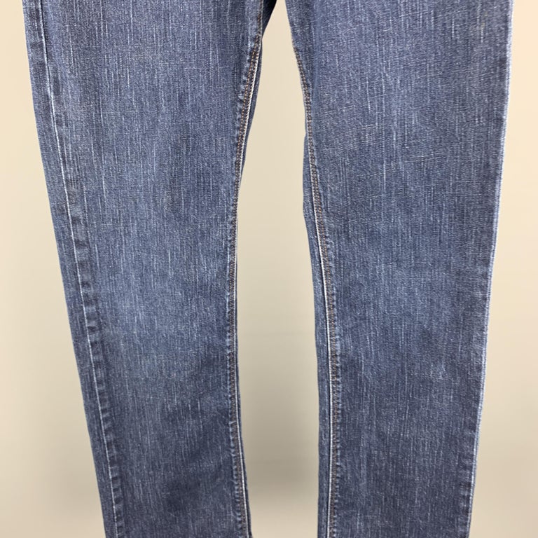PRADA Size 30 x 30 Indigo Stonewash Denim Button Fly CLASSIC FIT Jeans ...