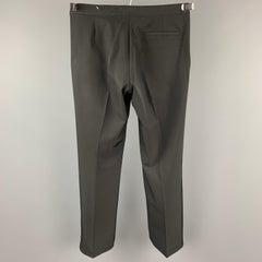 PRADA Size 32 Black Polyester Side Tabs Flat Front Dress Pants