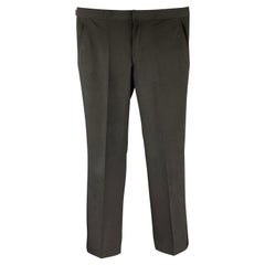 PRADA Size 32 Black Polyester Side Tabs Flat Front Dress Pants