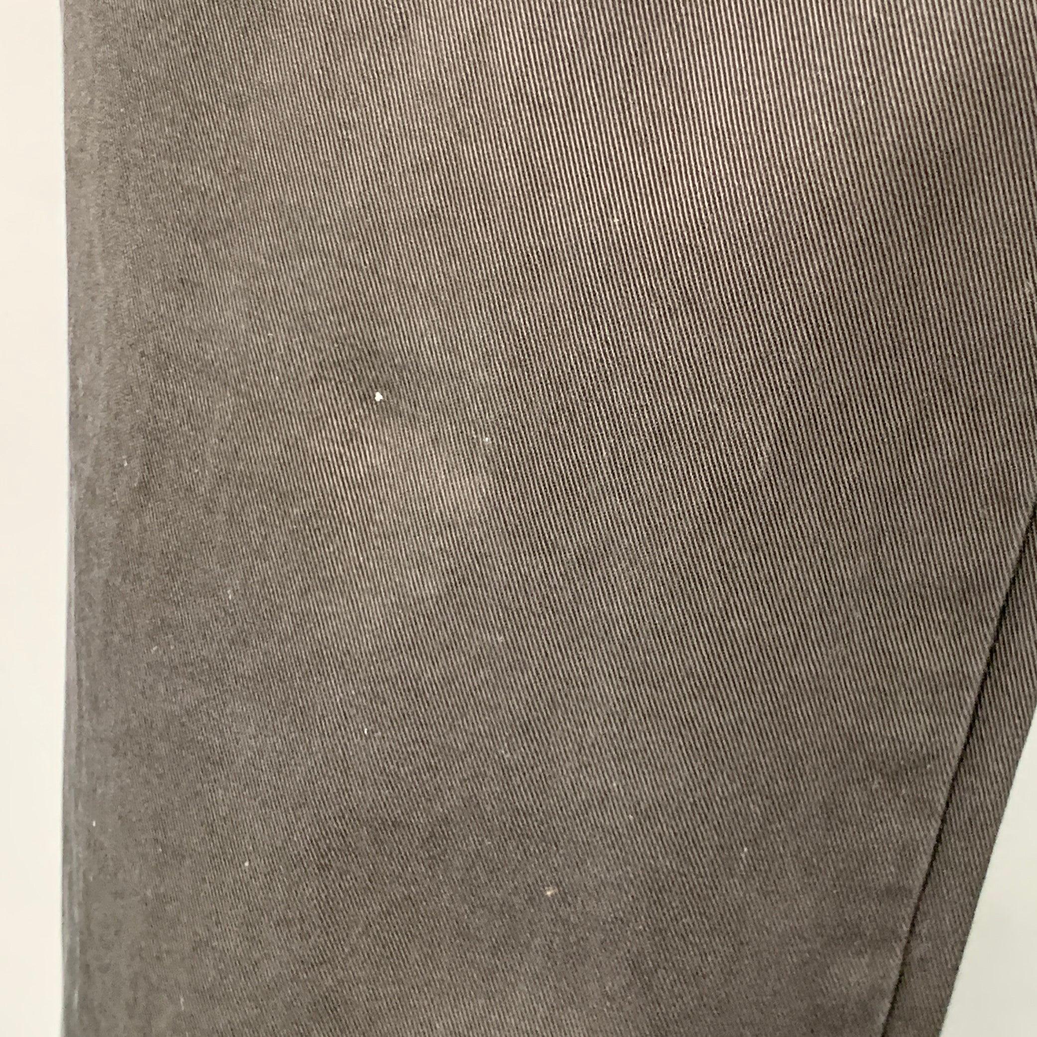 Noir PRADA Taille 32 Pantalon slim droit décontracté en coton sergé noir à devant plat en vente