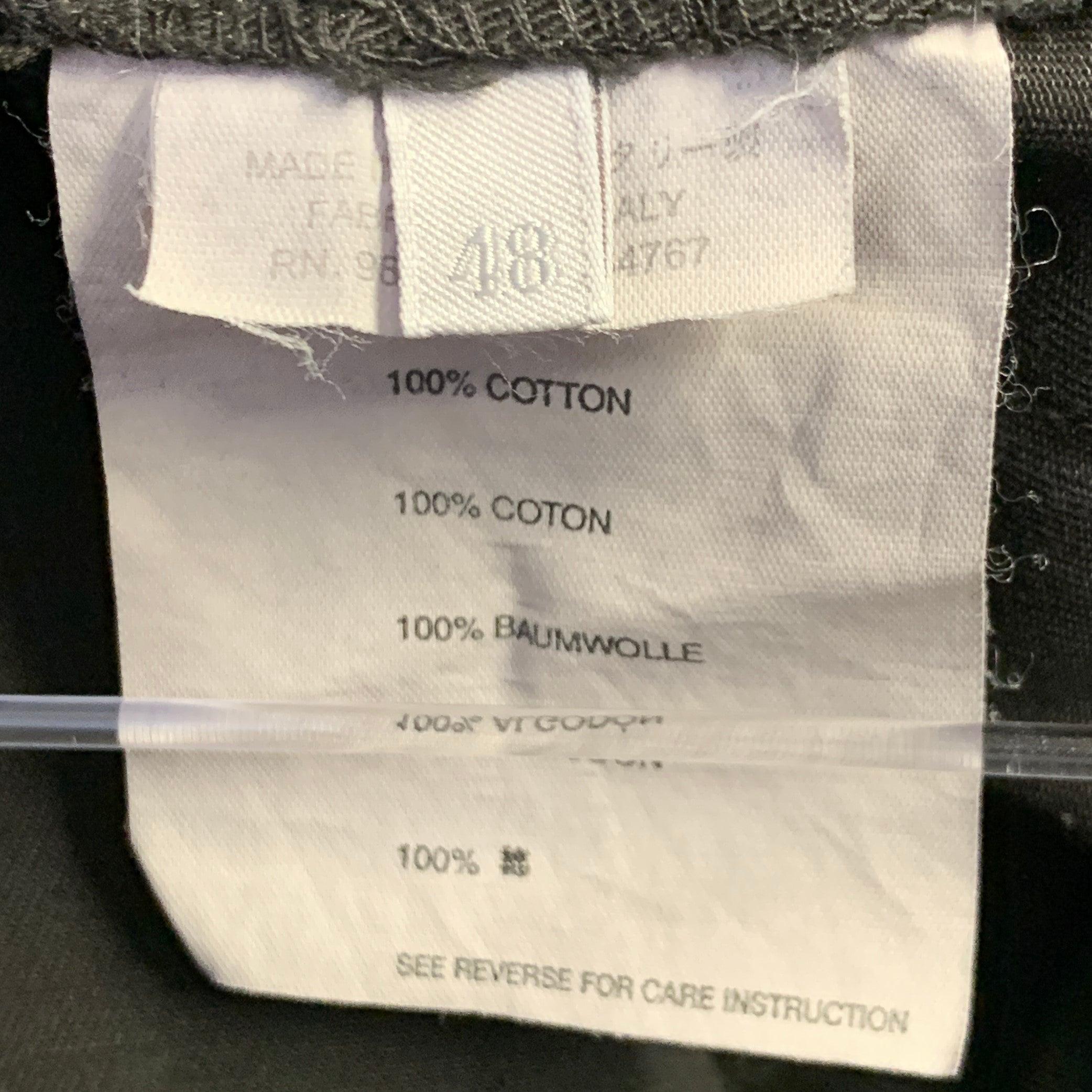 PRADA Taille 32 Pantalon slim droit décontracté en coton sergé noir à devant plat Pour hommes en vente