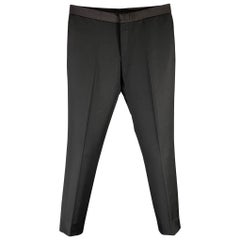 PRADA Size 32 Black Wool Blend Button Fly Dress Pants