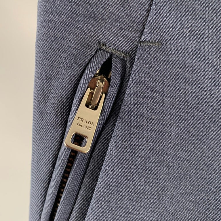 PRADA Size 32 Navy Virgin Wool Blend Pants For Sale at 1stDibs