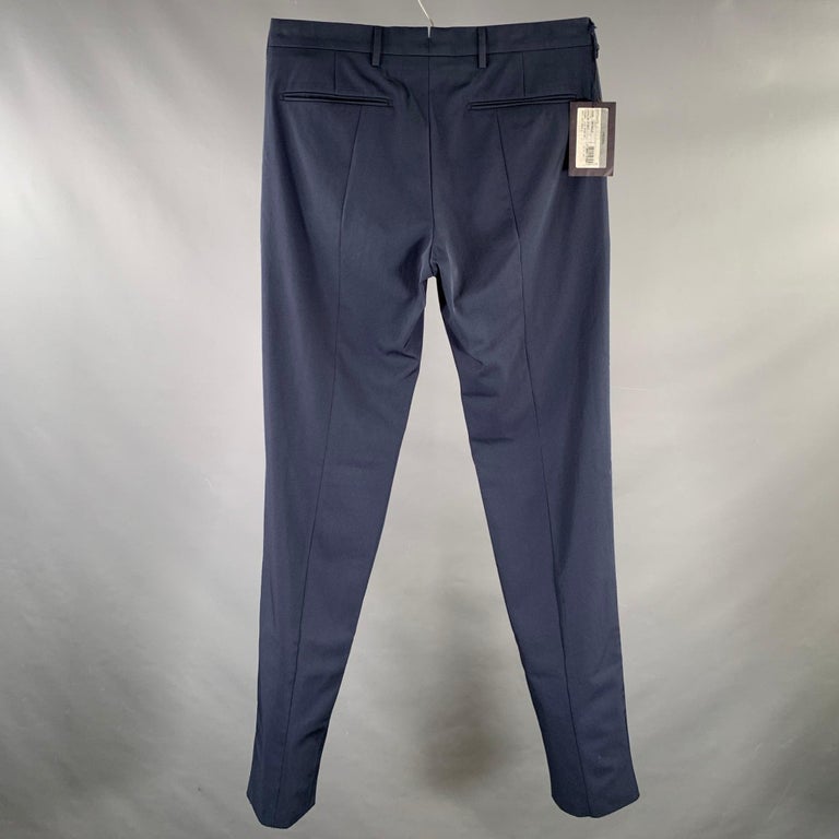 PRADA Size 32 Navy Virgin Wool Blend Pants For Sale at 1stDibs