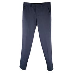 PRADA Taglia 32 Pantaloni in Lana Vergine Marina