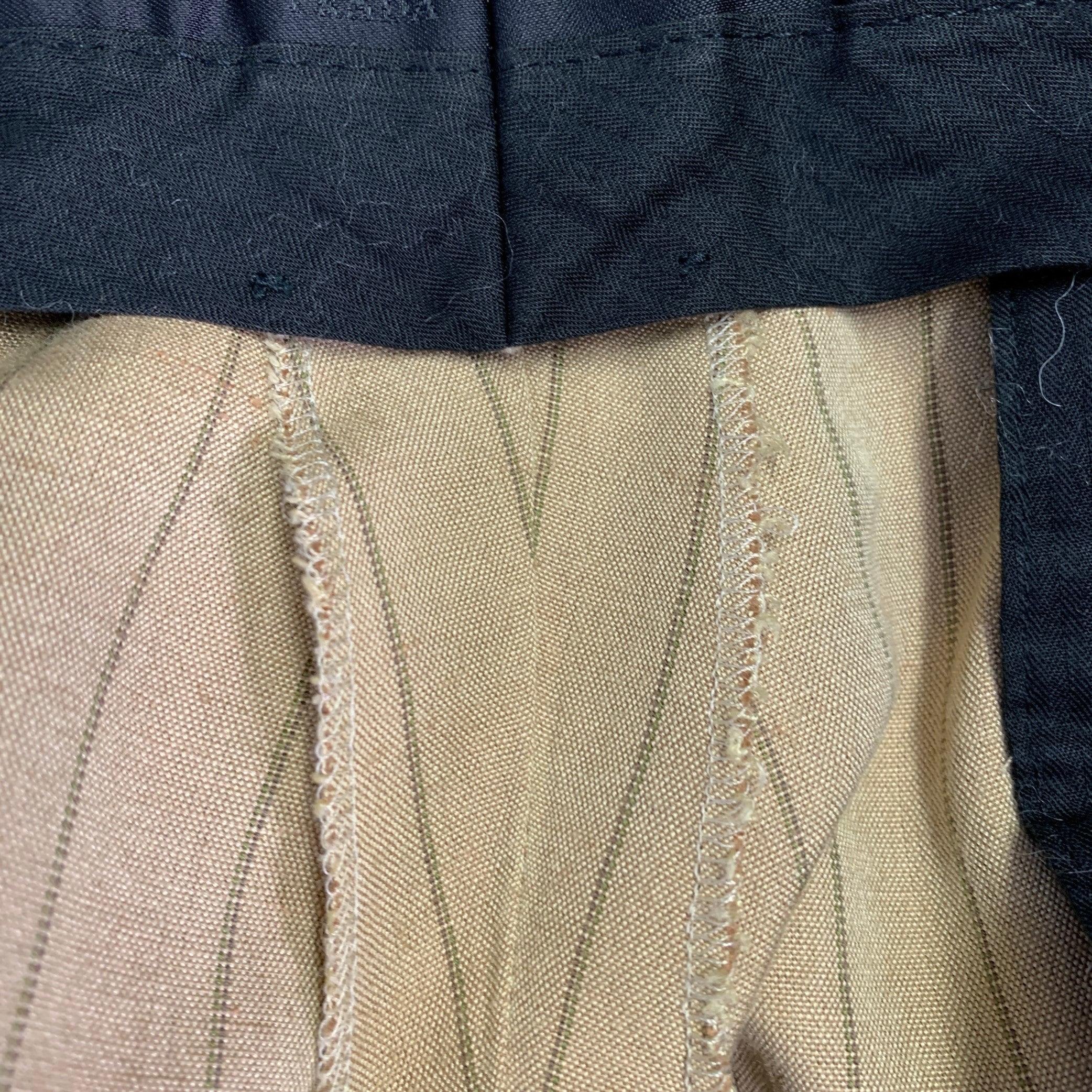PRADA Size 32 Tan Brown Pinstripe Polyester Linen Button Fly Dress Pants For Sale 7