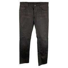 PRADA Size 33 Black Denim Button Fly Jeans