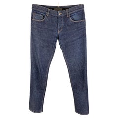 PRADA Size 33 Blue Cotton Slim Button Fly Jeans