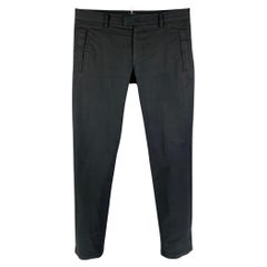 PRADA Size 34 Black Cotton Blend Button Fly Casual Pants
