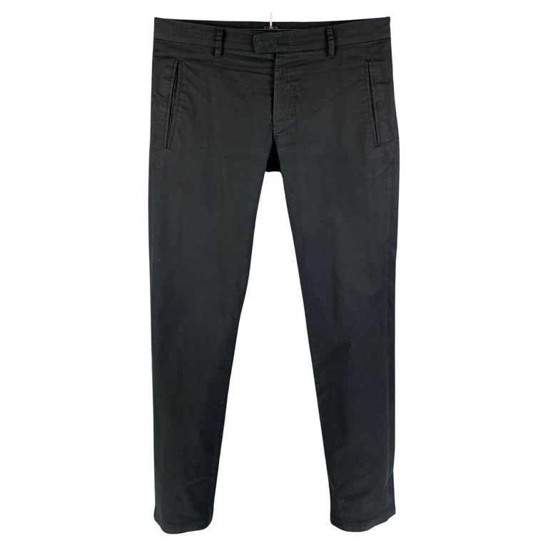 PRADA Size 34 Black Cotton Blend Button Fly Casual Pants For Sale at ...