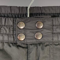 PRADA Taglia 34 Pantaloni casual in nylon nero con elastico in vita
