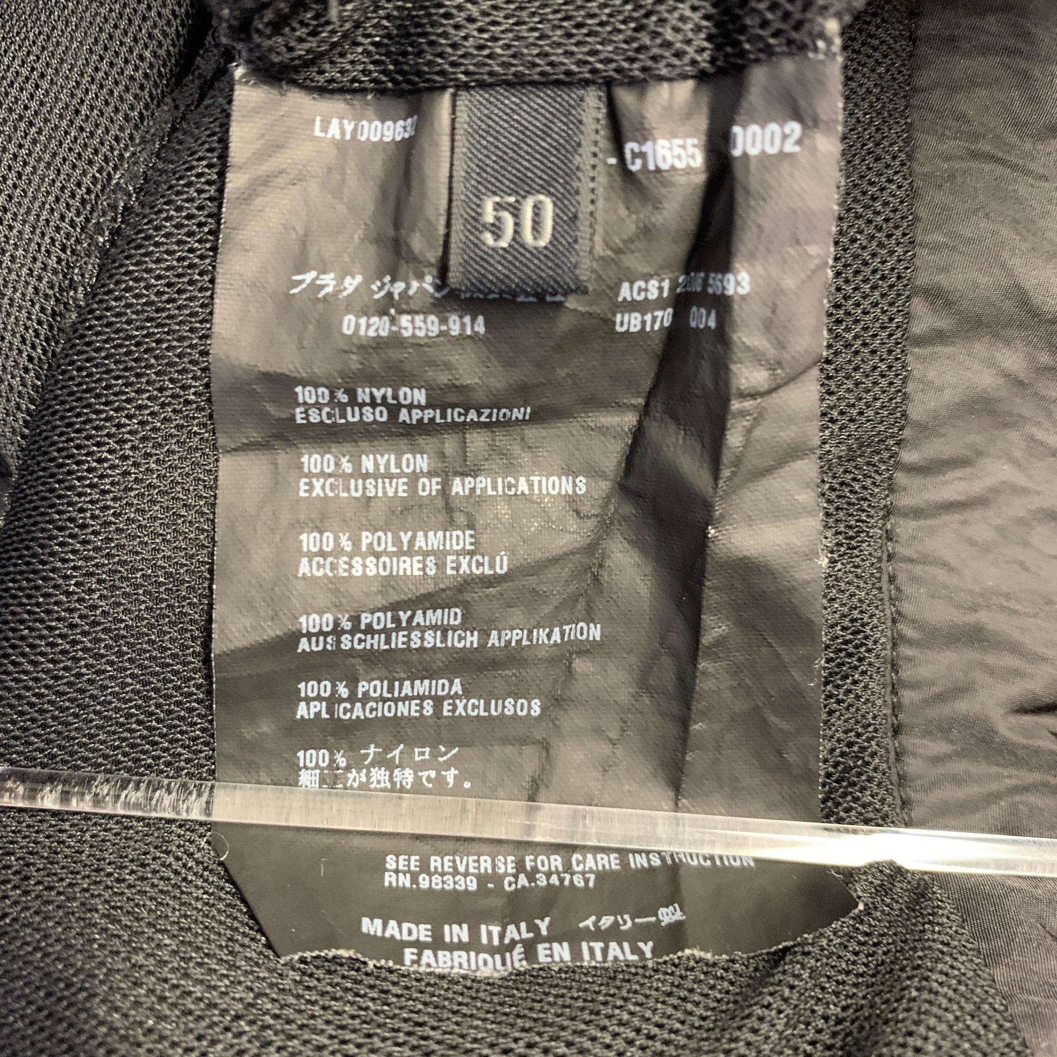 PRADA Taglia 34 Costume da bagno in nylon nero foderato di rete con zip e moschettone in vendita 3