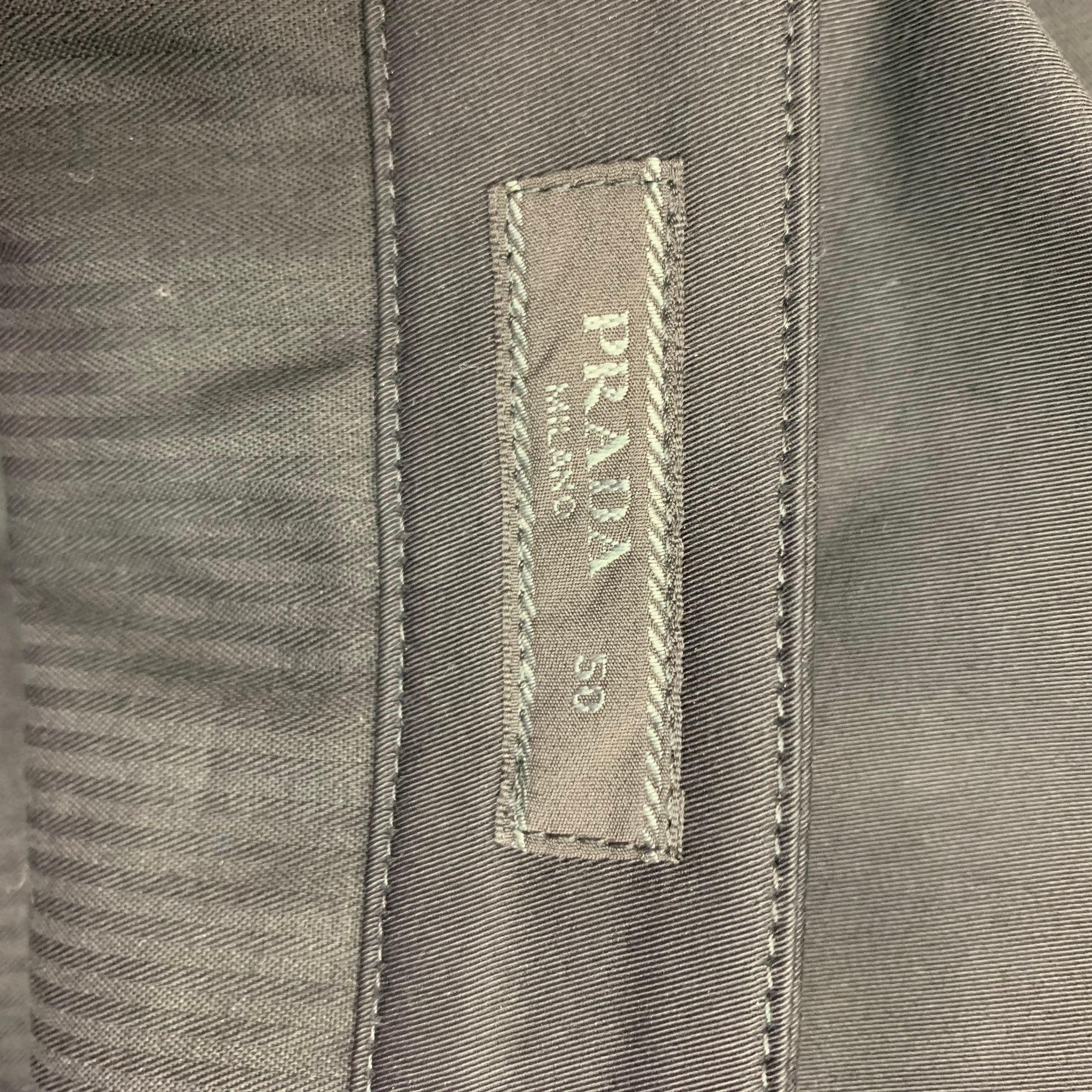 PRADA Size 34 Black Solid Cotton / Elastane Zip Fly Dress Pants In Excellent Condition For Sale In San Francisco, CA