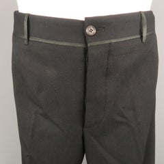 PRADA Size 34 Black Solid Wool 32 Tuxedo Dress Pants