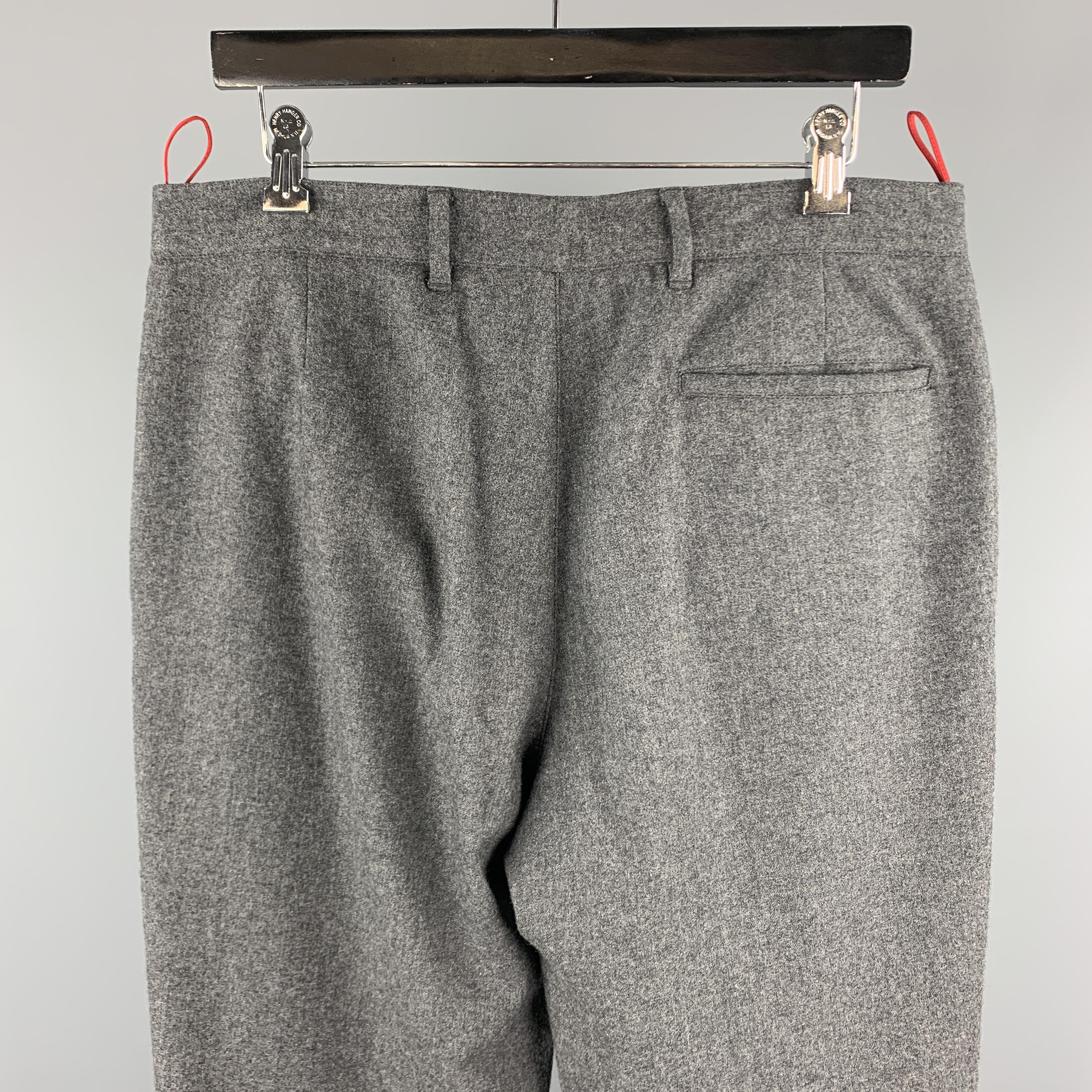 PRADA Size 34 Gray Solid Wool Blend Zip Casual Pants In Excellent Condition In San Francisco, CA