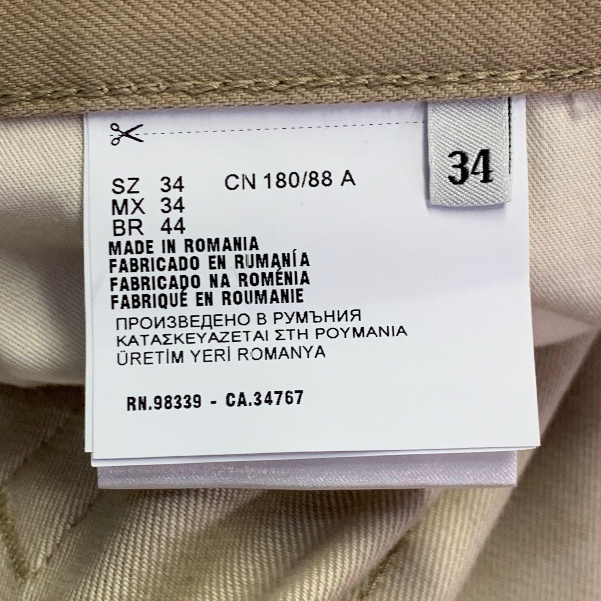PRADA Taglia 34 Jeans in Twill di Cotone Khaki dal taglio classico con bottoni e moschettoni in vendita 5