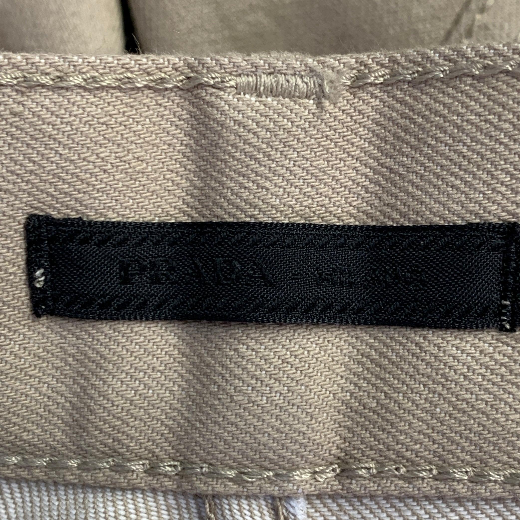 PRADA Taglia 34 Jeans in Twill di Cotone Khaki dal taglio classico con bottoni e moschettoni in vendita 4