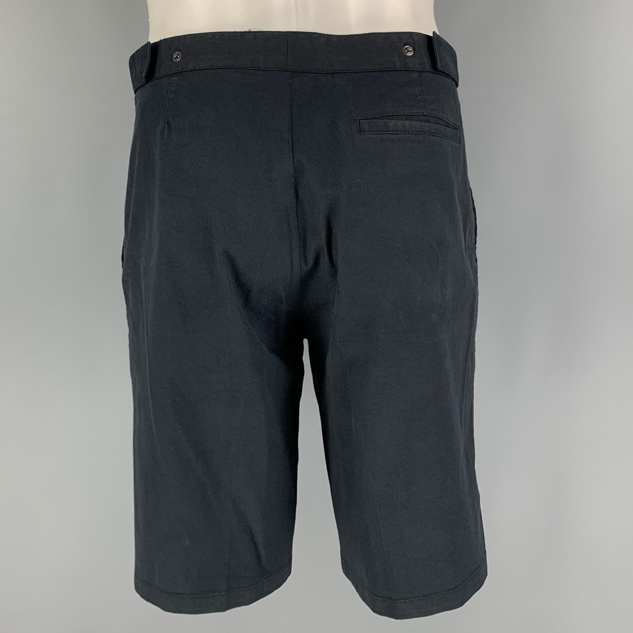 PRADA Größe 34 Marineblau Baumwolle Mischung flache Front Shorts im Zustand „Gut“ im Angebot in San Francisco, CA