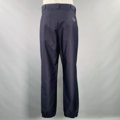 PRADA Size 34 Navy Cotton Twill Elastic Cuffs Casual Pants