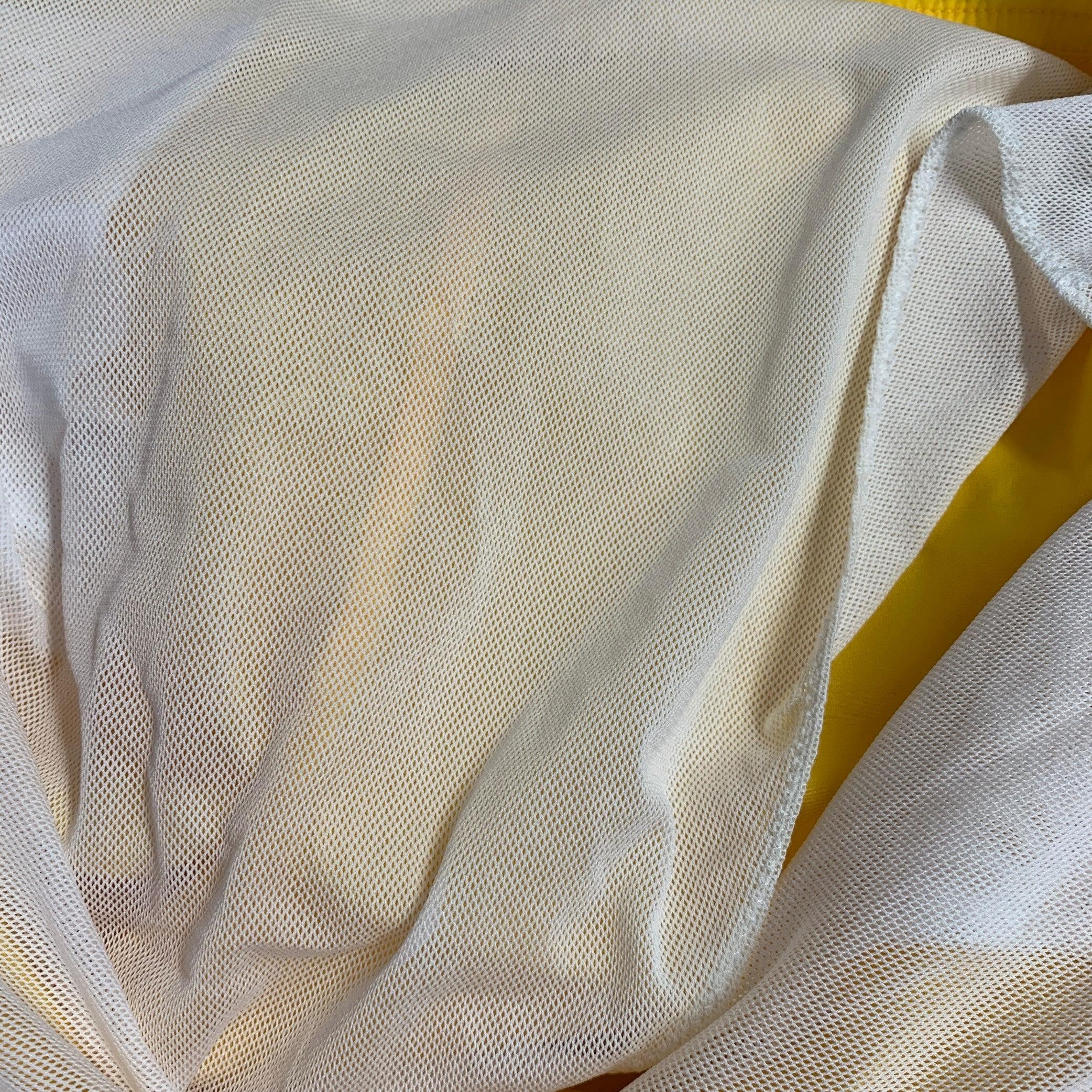Uomo PRADA Taglia 34 Giallo Nylon Fronte Piatto Mesh Foderato Zip Fly Costume da Bagno in vendita
