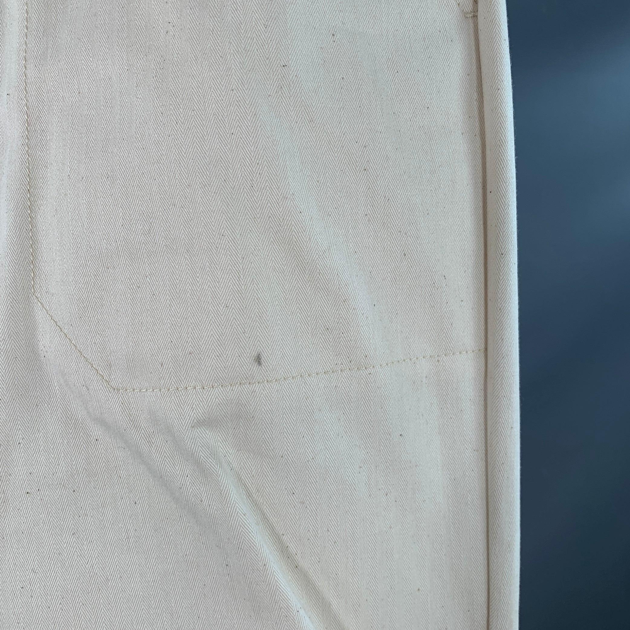 PRADA Size 36 Beige Cotton Herringbone Tapered Elastic Cuffs Zip Fly Casual Pants For Sale 1