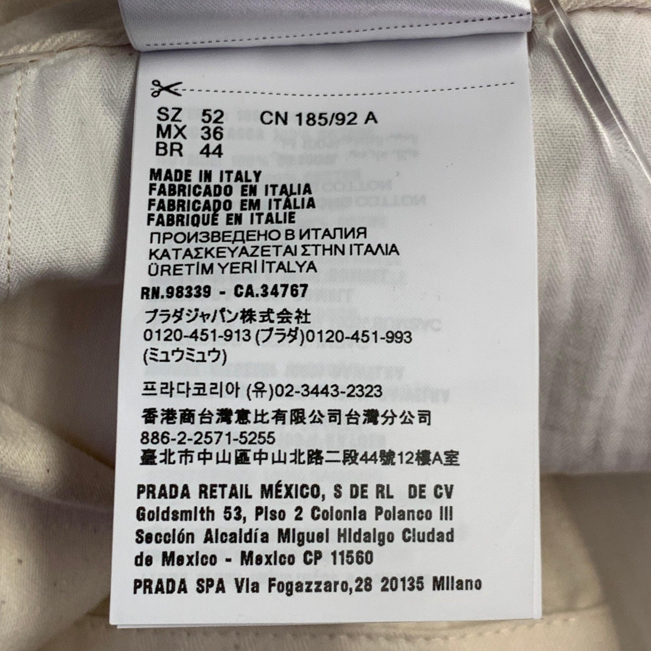 PRADA Size 36 Beige Cotton Herringbone Tapered Elastic Cuffs Zip Fly Casual Pants For Sale 5