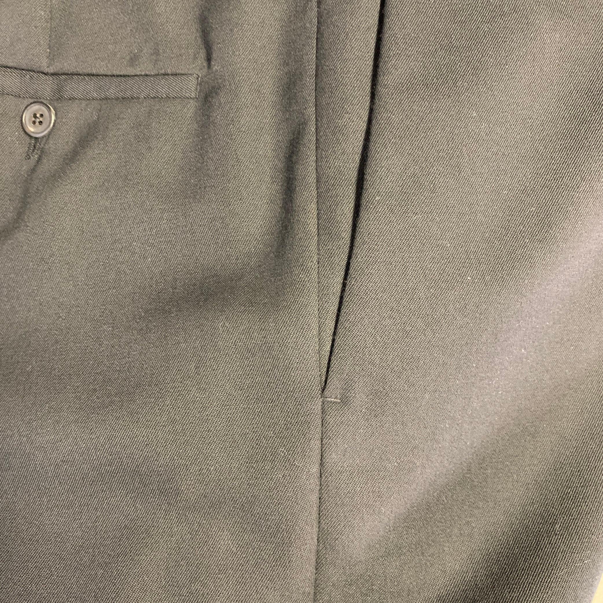 PRADA - Taglia 36 - pantaloni neri in lana vergine con zip e zip Fly in vendita 5