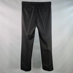 PRADA Size 36 Black Virgin Wool Flat Front Zip Fly Dress Pants