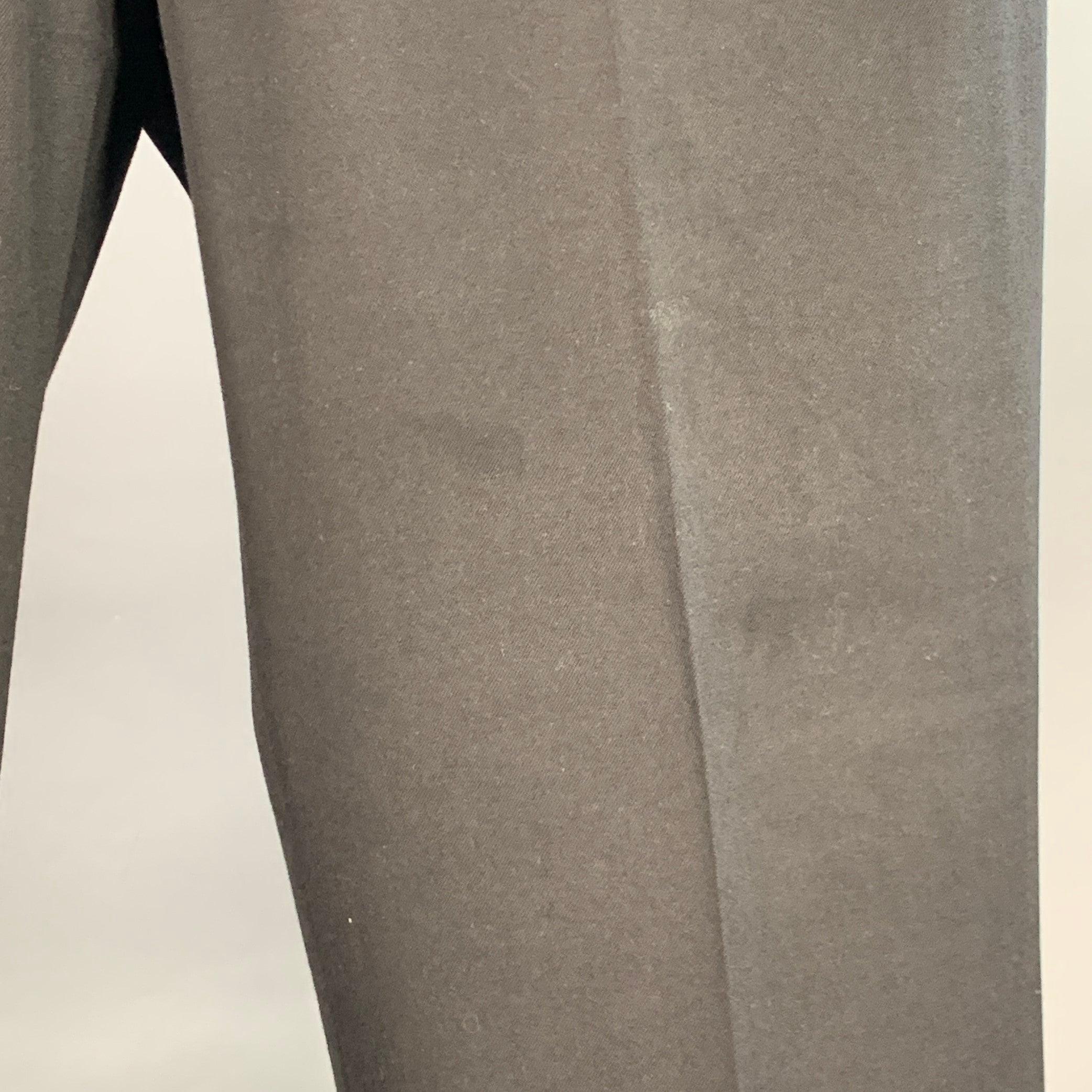 Nero PRADA - Taglia 36 - pantaloni neri in lana vergine con zip e zip Fly in vendita