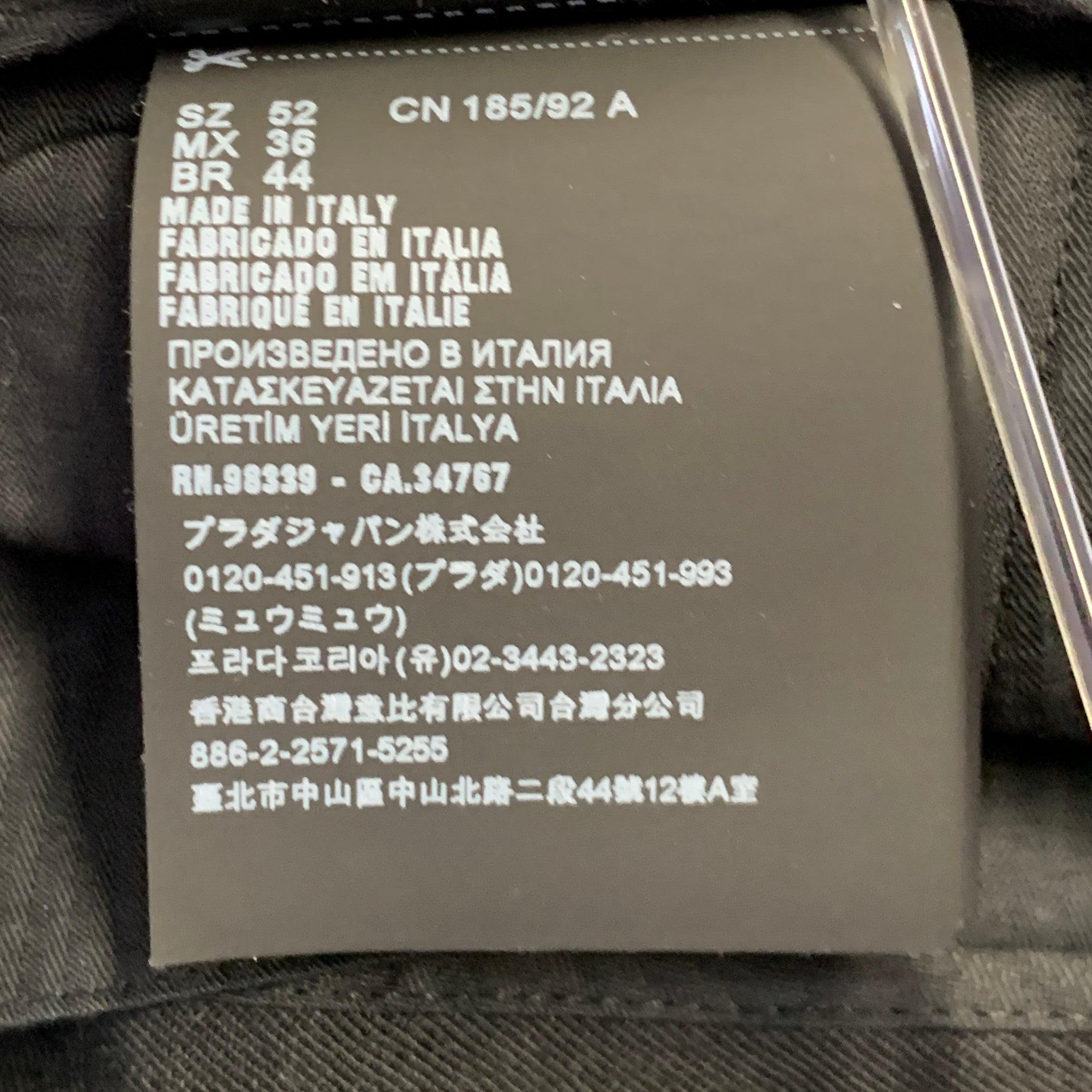 PRADA - Taglia 36 - pantaloni neri in lana vergine con zip e zip Fly in vendita 3
