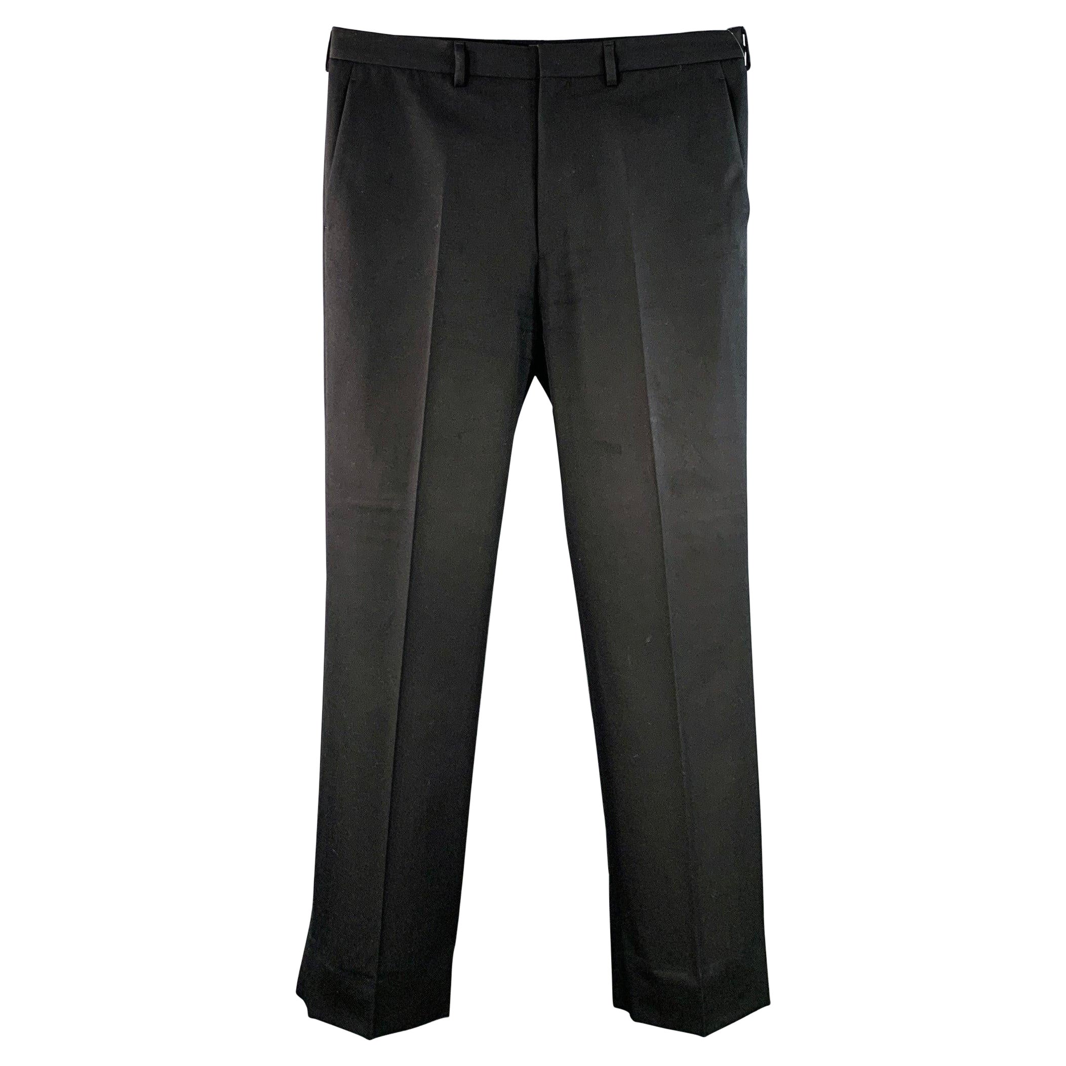 PRADA - Taglia 36 - pantaloni neri in lana vergine con zip e zip Fly in vendita