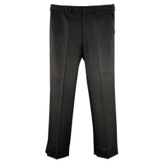 PRADA - Taglia 36 - pantaloni neri in lana vergine con zip e zip Fly