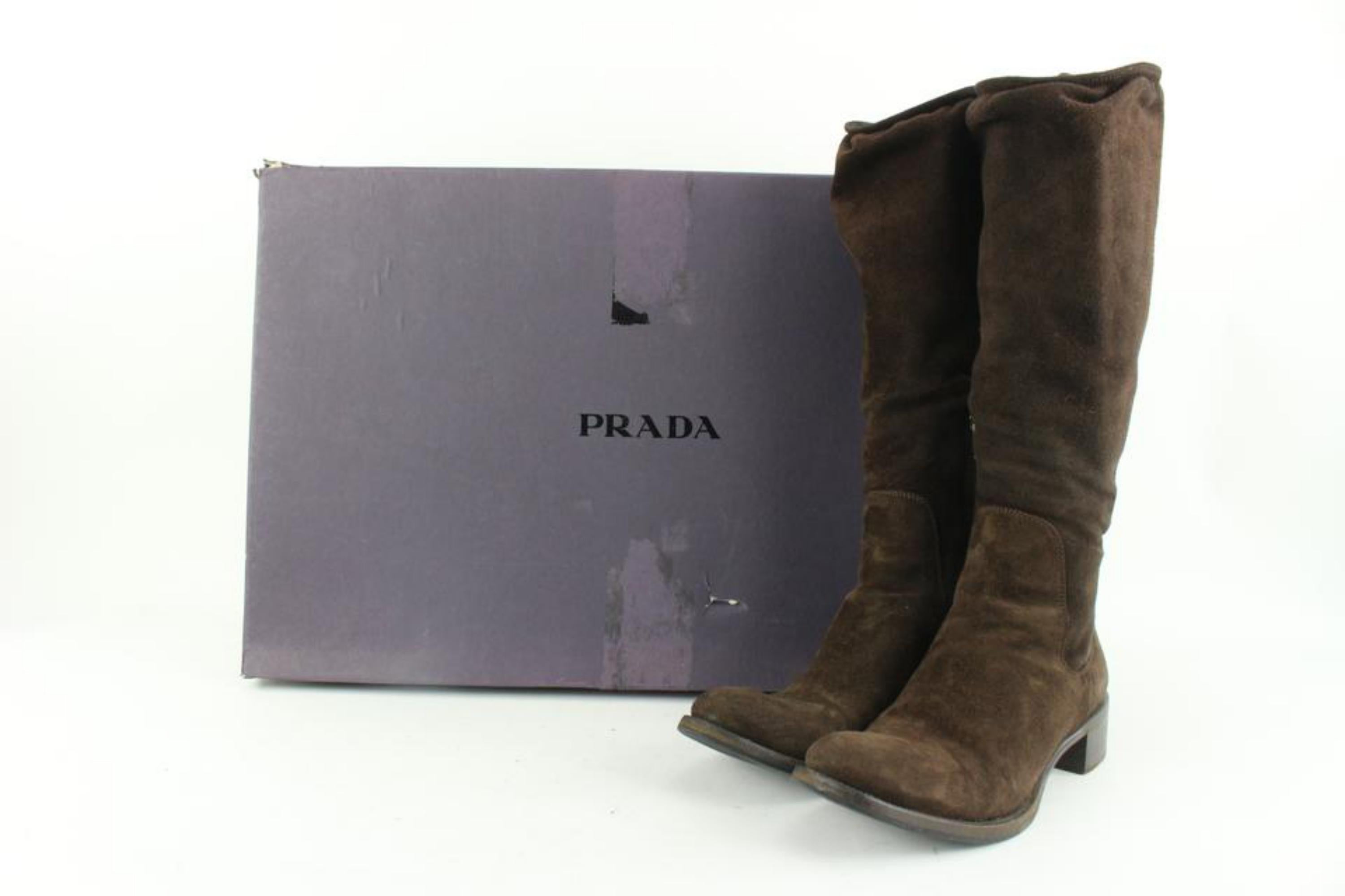 Prada Size 36 Brown Suede High Boots 110p60
Made In: Italy
Measurements: Length:  10.5