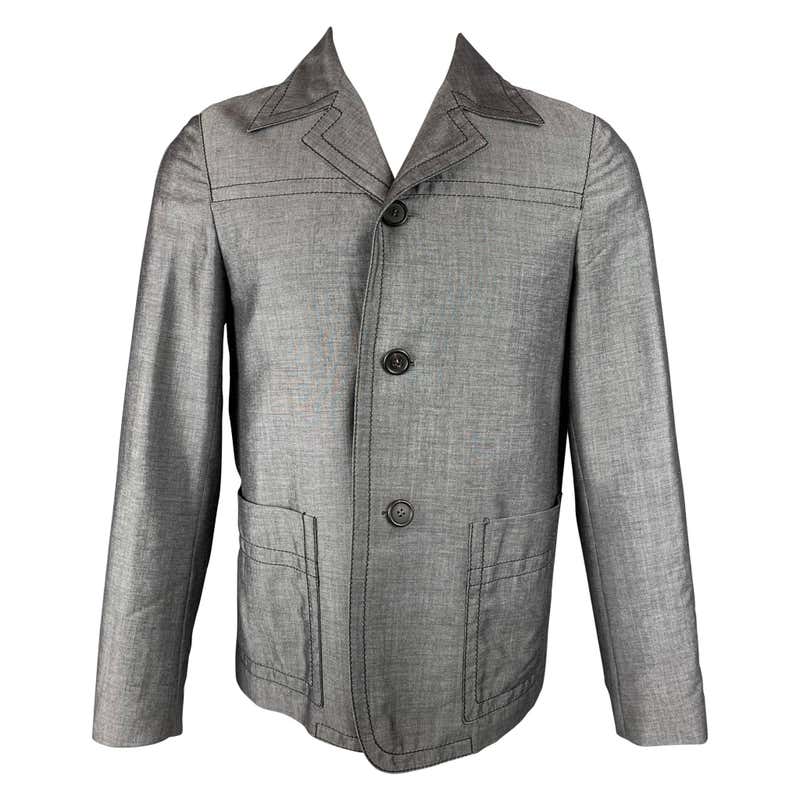 PRADA Size 4 Emerald Green Silk Cropped Bomber Jacket at 1stDibs ...