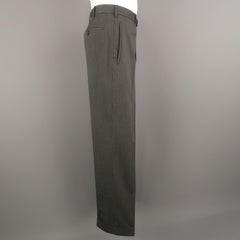 PRADA Size 36 Gray Stripe Wool Blend 31 Button Fly Dress Pants